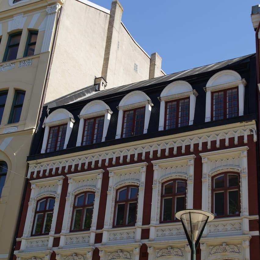 Altbaufassaden im Stadtzentrum von Malmö.
