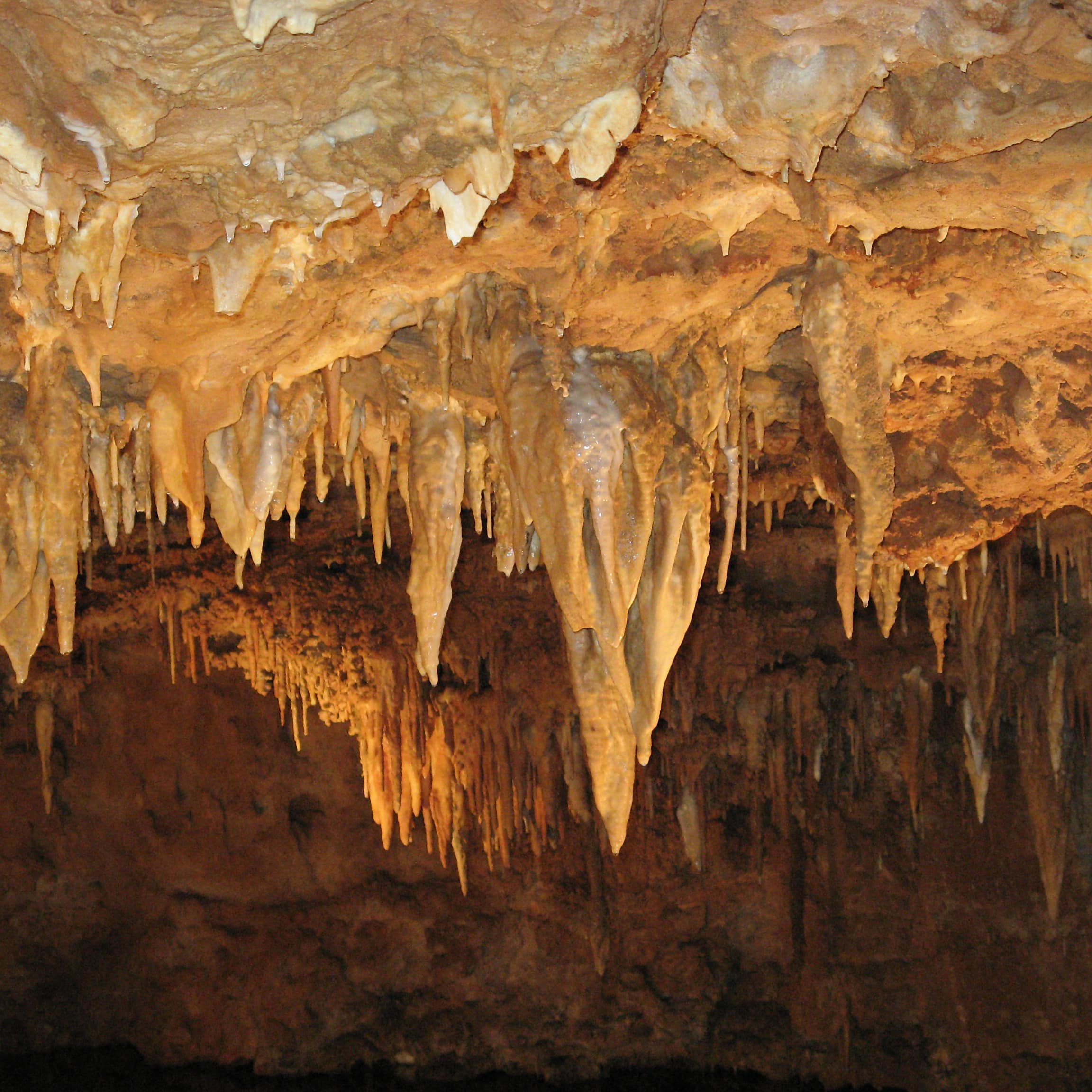 Stalaktiten in einer Tropfsteinhöhle.