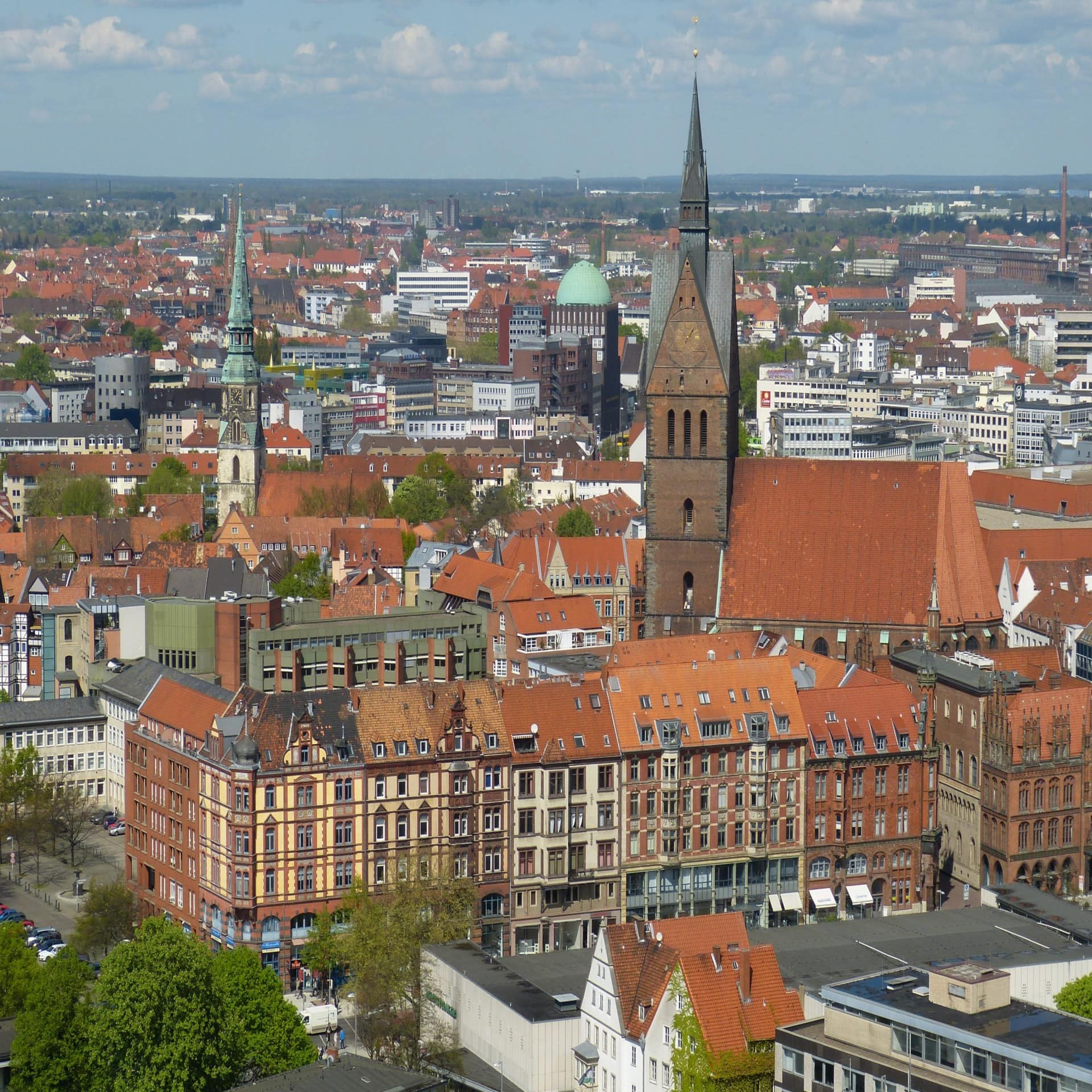 Blick von oben auf die Stadt Hannover