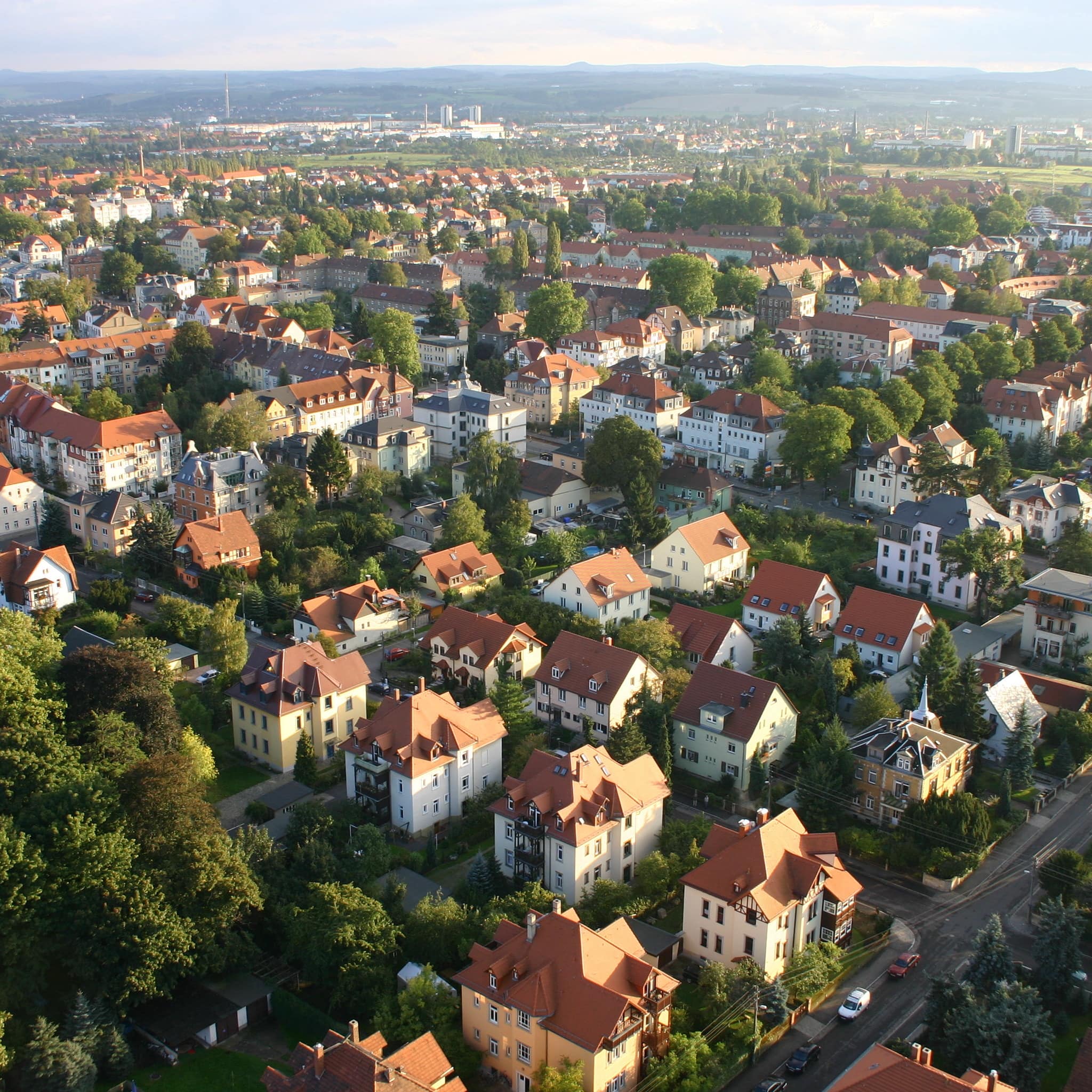 Blick aus der Luft auf Dresden Laubegast.