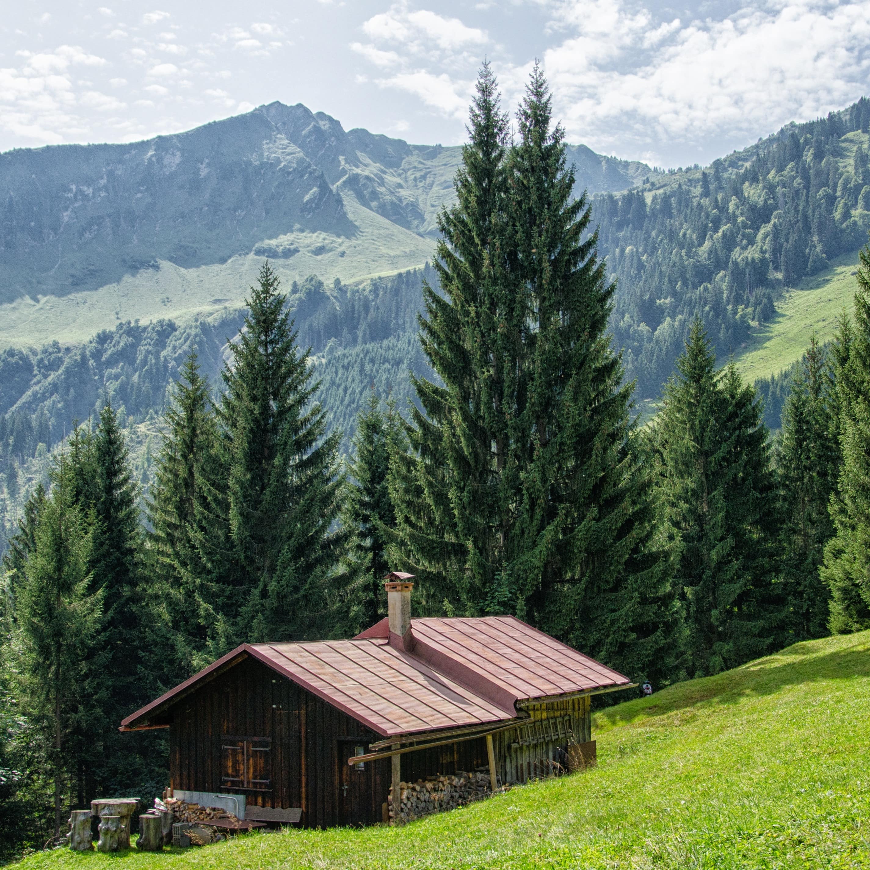 Romantische einsame Hütte für zwei Personen im Allgäu bei Oberstdorf
