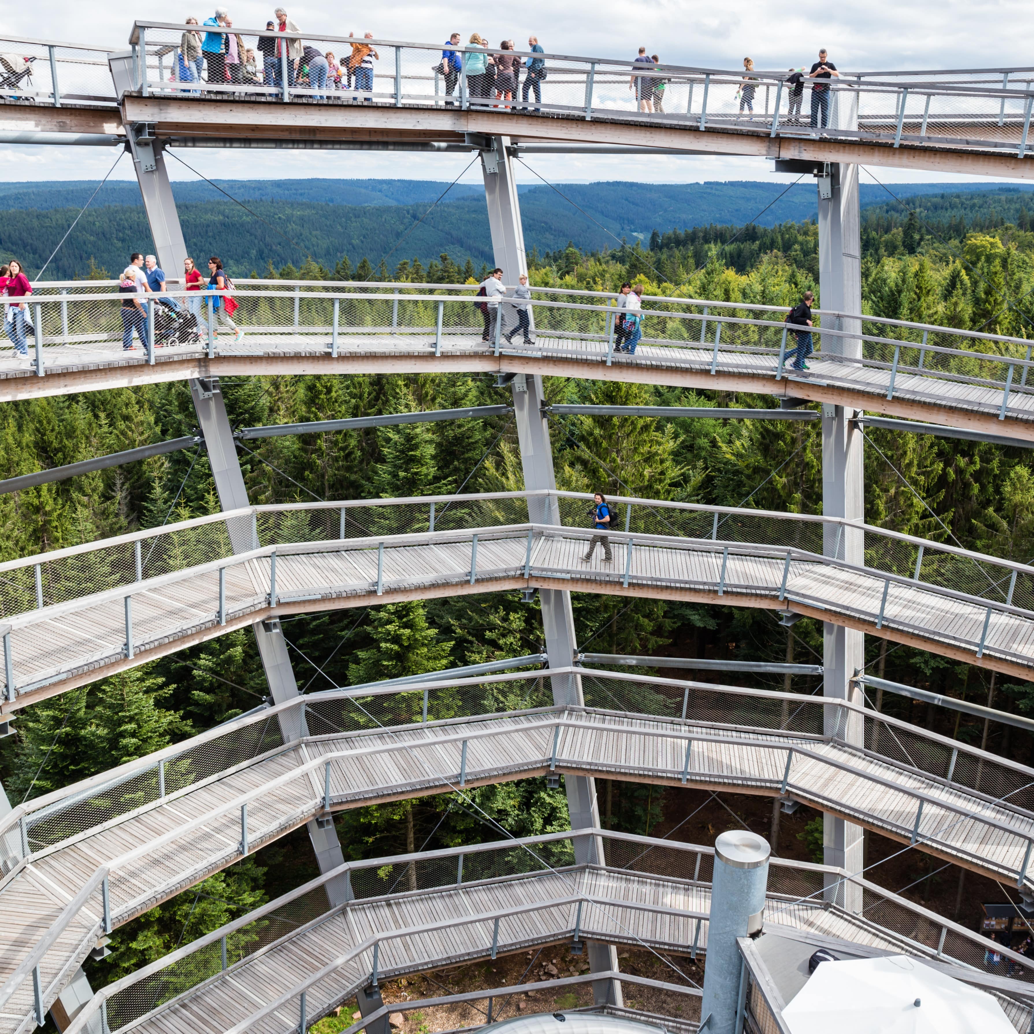 Teil des Aussichtsturms des Baumwipfelpfads Schwarzwald