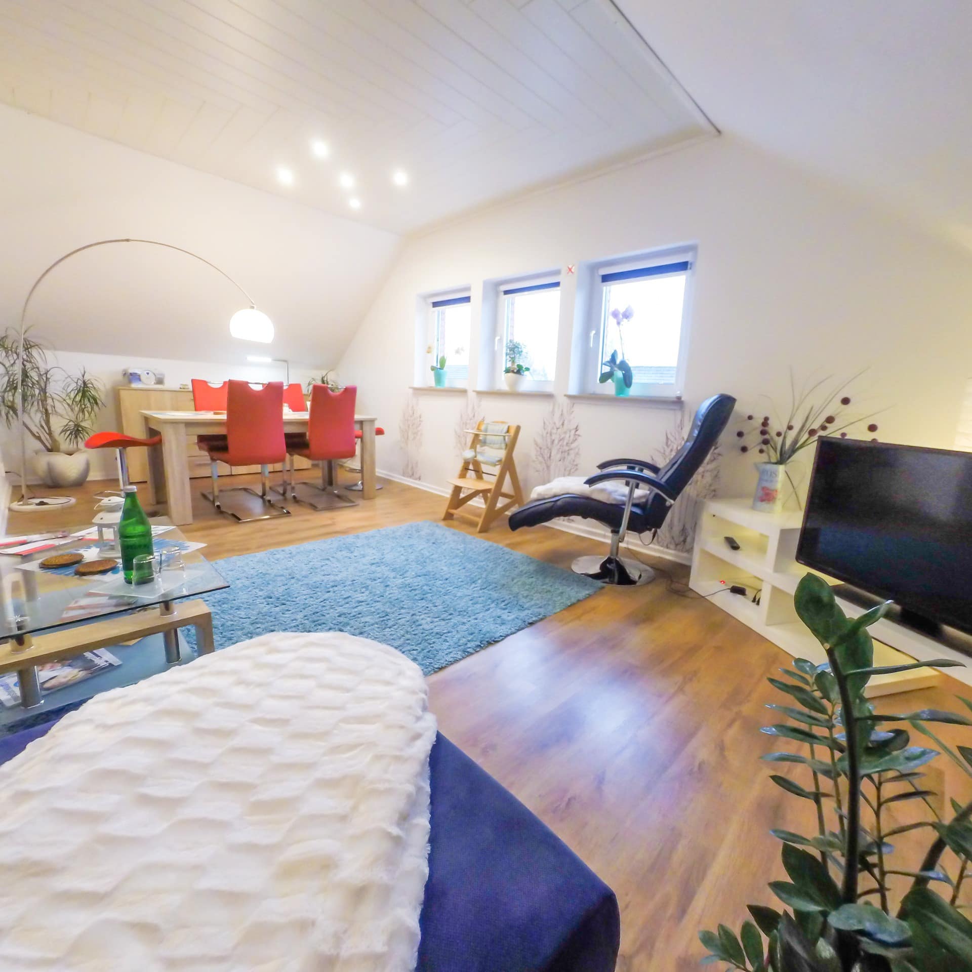 Wohnzimmer einer Ferienwohnung nahe der Innenstadt von Münster