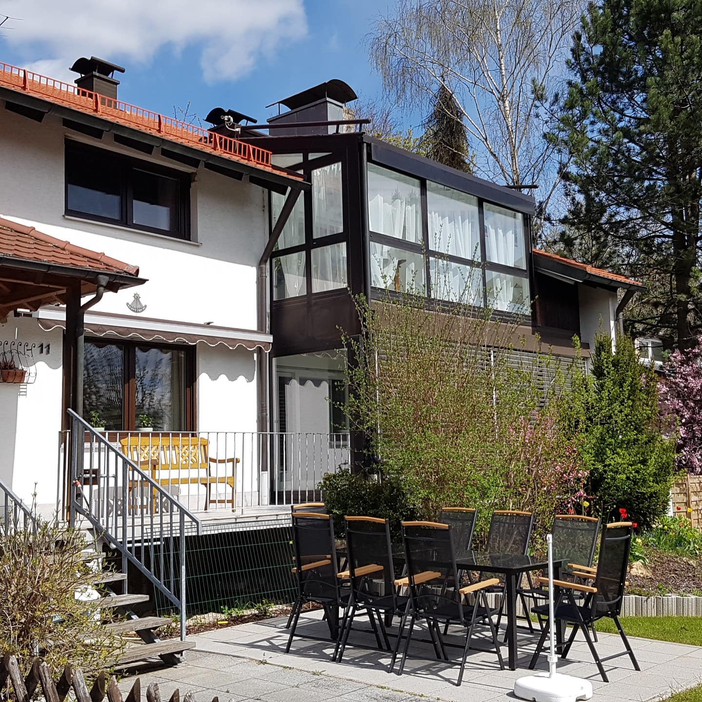 Frontansicht einer Ferienwohnung in der Umgebung von Nürnberg auf dem Land
