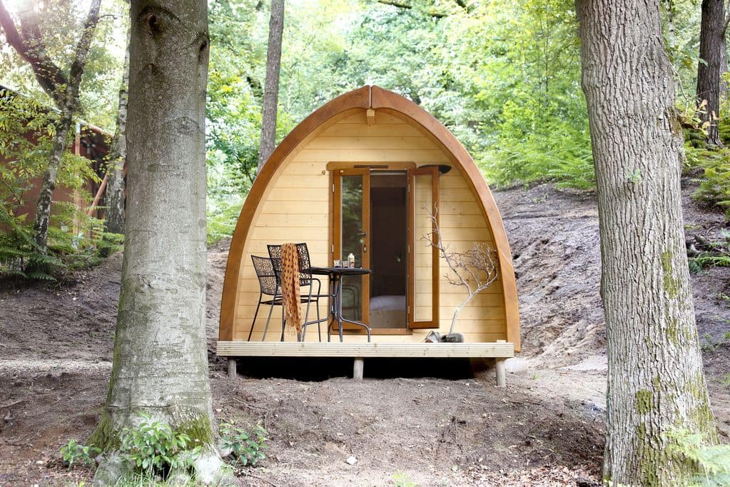 camping pod in the veluwezoom national park in holland